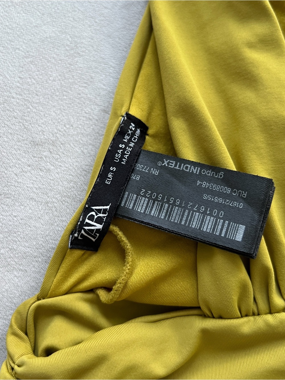 Zara One-Shoulder Twist Bikini Top in Chartreuse Yellow - Small - Picture 3 of 3